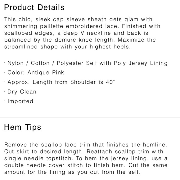 Tadashi Shoji Paillette Embroidered Antique Pink Lace and Sequin Dress Size 4 - Picture 4 of 17